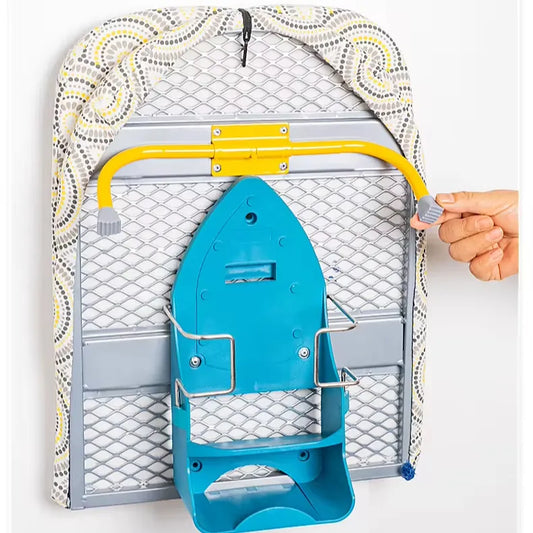Wall-Mounted Ironing Board Space-Saving Folding Legs Heat-Resistant Cloth Cover Iron Storage Use Clothing Designed Small Spaces
