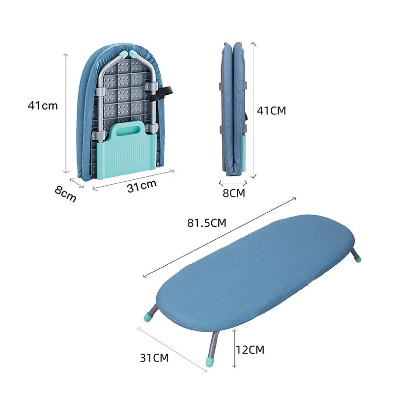 European Design Style Mini Ironing Board Tabletop Foldable with Durable Plastic and Iron Material Hook Type Installation