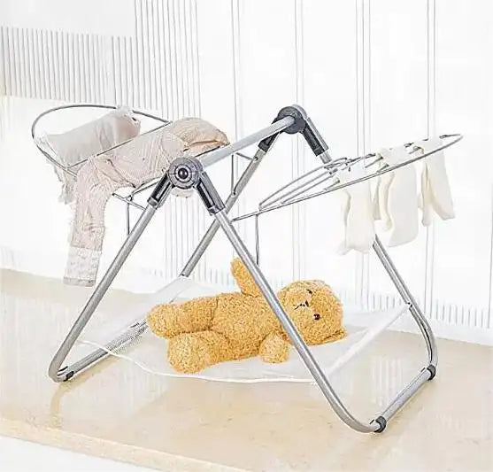 Portable Double-Tier Foldable Drying Rack for Shoes Clothing Bay Window Balcony Saving for Bathroom Wardrobe Travel Camping