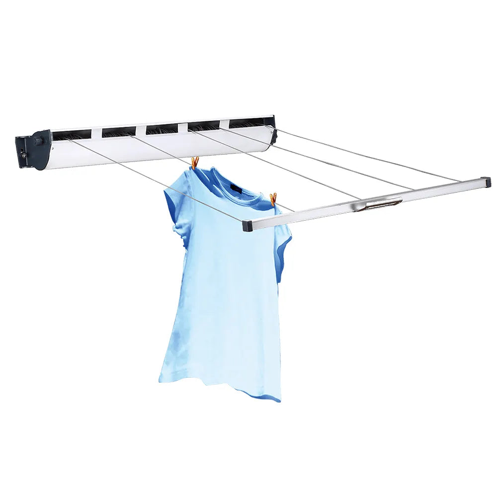 Convenience Retractable Wall-Mounted Iron Clothesline for Small Apartments and Balconies for Courtyard and Outdoor Use