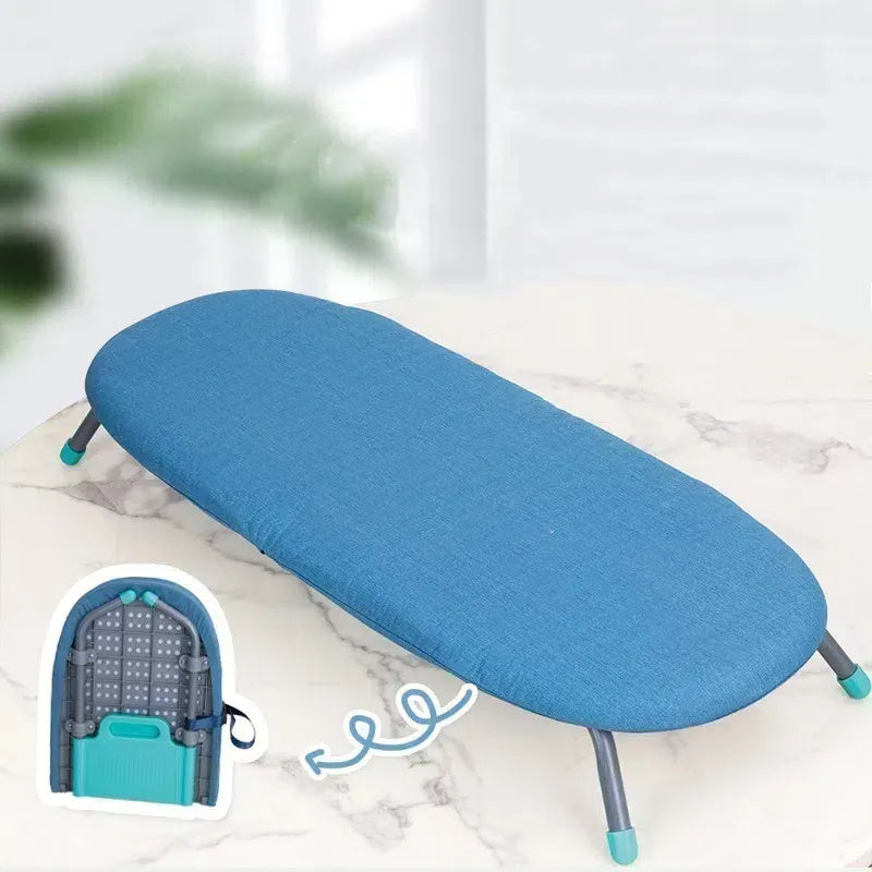 European Design Style Mini Ironing Board Tabletop Foldable with Durable Plastic and Iron Material Hook Type Installation
