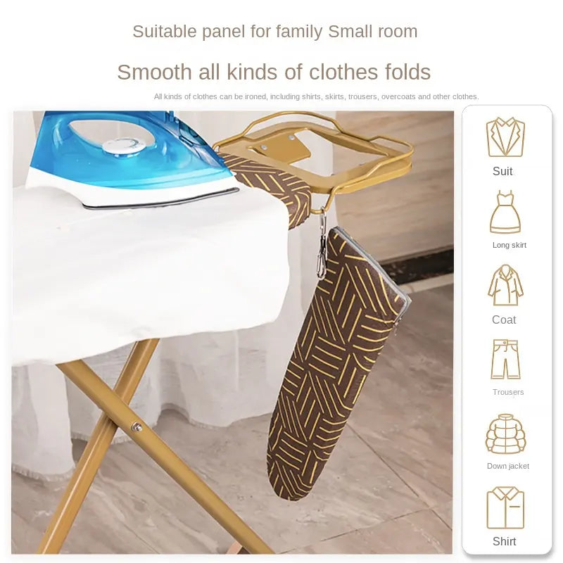 Large Household Folding Ironing Board Metal Ironing Table with Vertical Rack and Iron Pad for Clothes Ironing