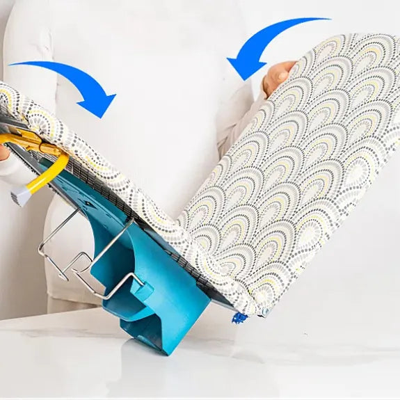 Wall-Mounted Ironing Board Space-Saving Folding Legs Heat-Resistant Cloth Cover Iron Storage Use Clothing Designed Small Spaces