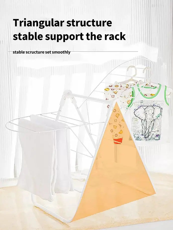 Portable Double-Tier Foldable Drying Rack for Shoes Clothing Bay Window Balcony Saving for Bathroom Wardrobe Travel Camping