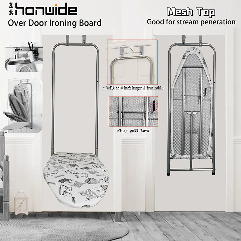 Cheap Price Wall Mounted Ironing Board with Steel Mesh Top Convenient Folding Iron Table for Bathroom Use