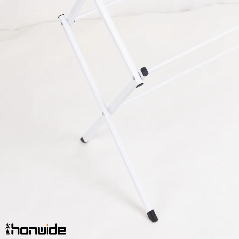 3-Tier Foldable Iron Laundry Rack Movable and Expandable for Indoor/Outdoor Use for Hanging and Drying Clothes in the Bathroom