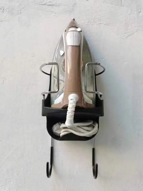 White & Black PBT Heat-Resistant Plastic Ironing Board Hanger Wall Mount Laundry Room Storage Organizer