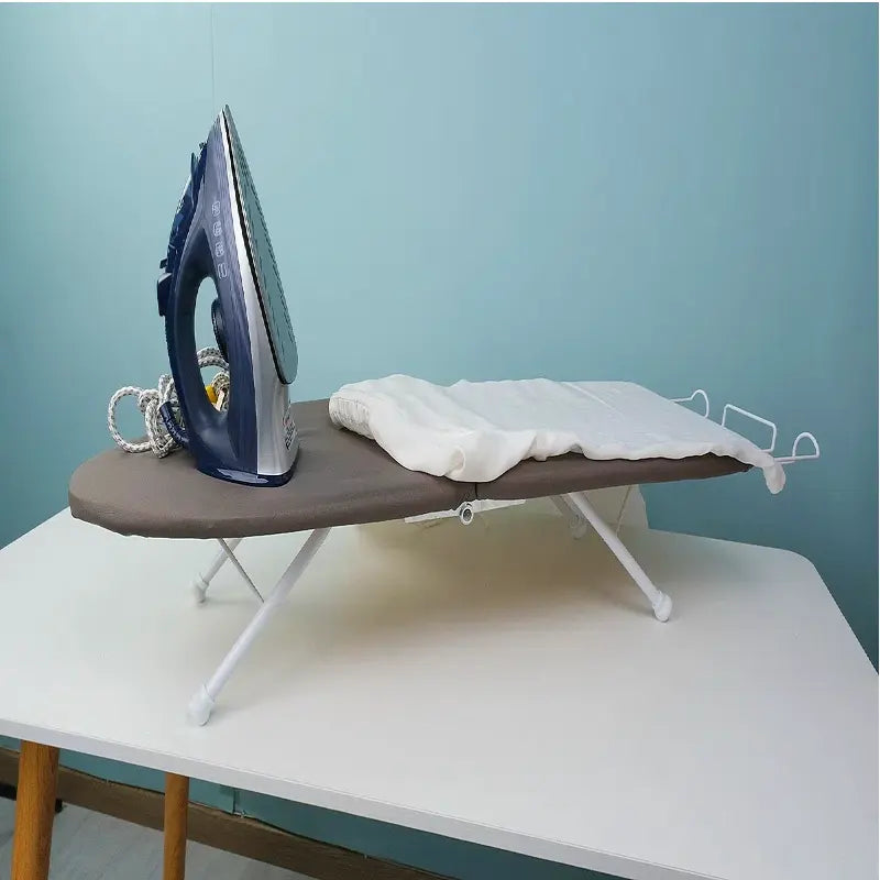 Foldable Mini Ironing Board with Cotton Cover Small Tabletop Wood Ironing Board with Iron Rest for Clothing Tools Cleaning