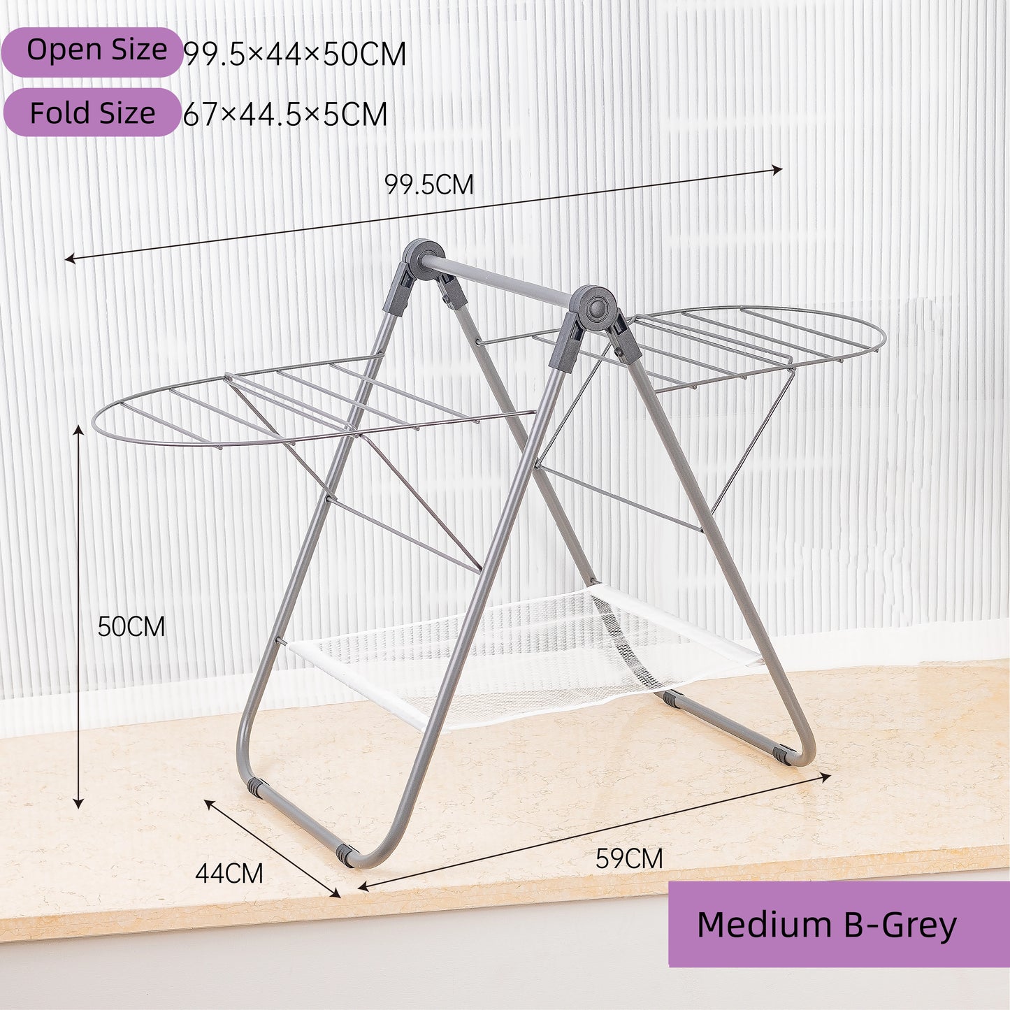 Portable Double-Tier Foldable Drying Rack for Shoes Clothing Bay Window Balcony Saving for Bathroom Wardrobe Travel Camping
