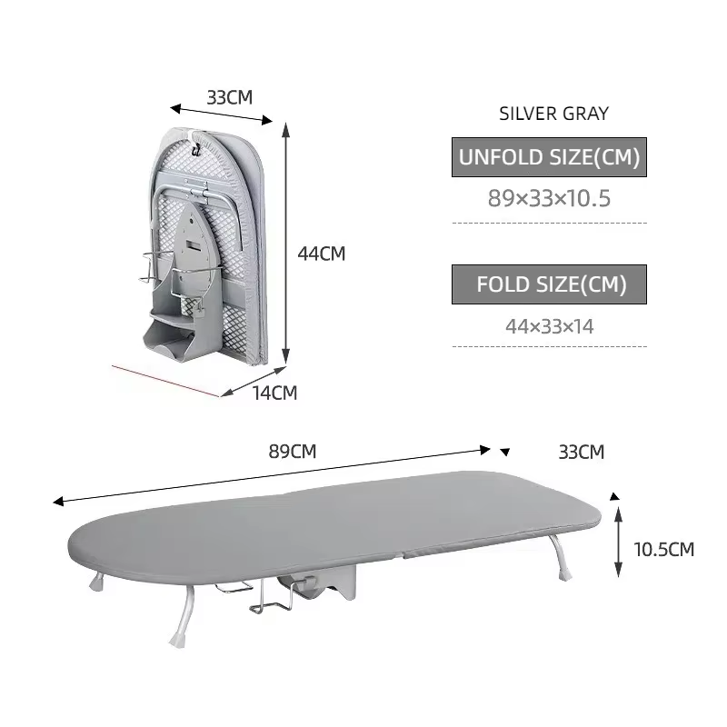 Wall-Mounted Ironing Board Space-Saving Folding Legs Heat-Resistant Cloth Cover Iron Storage Use Clothing Designed Small Spaces