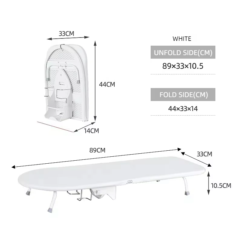 Wall-Mounted Ironing Board Space-Saving Folding Legs Heat-Resistant Cloth Cover Iron Storage Use Clothing Designed Small Spaces