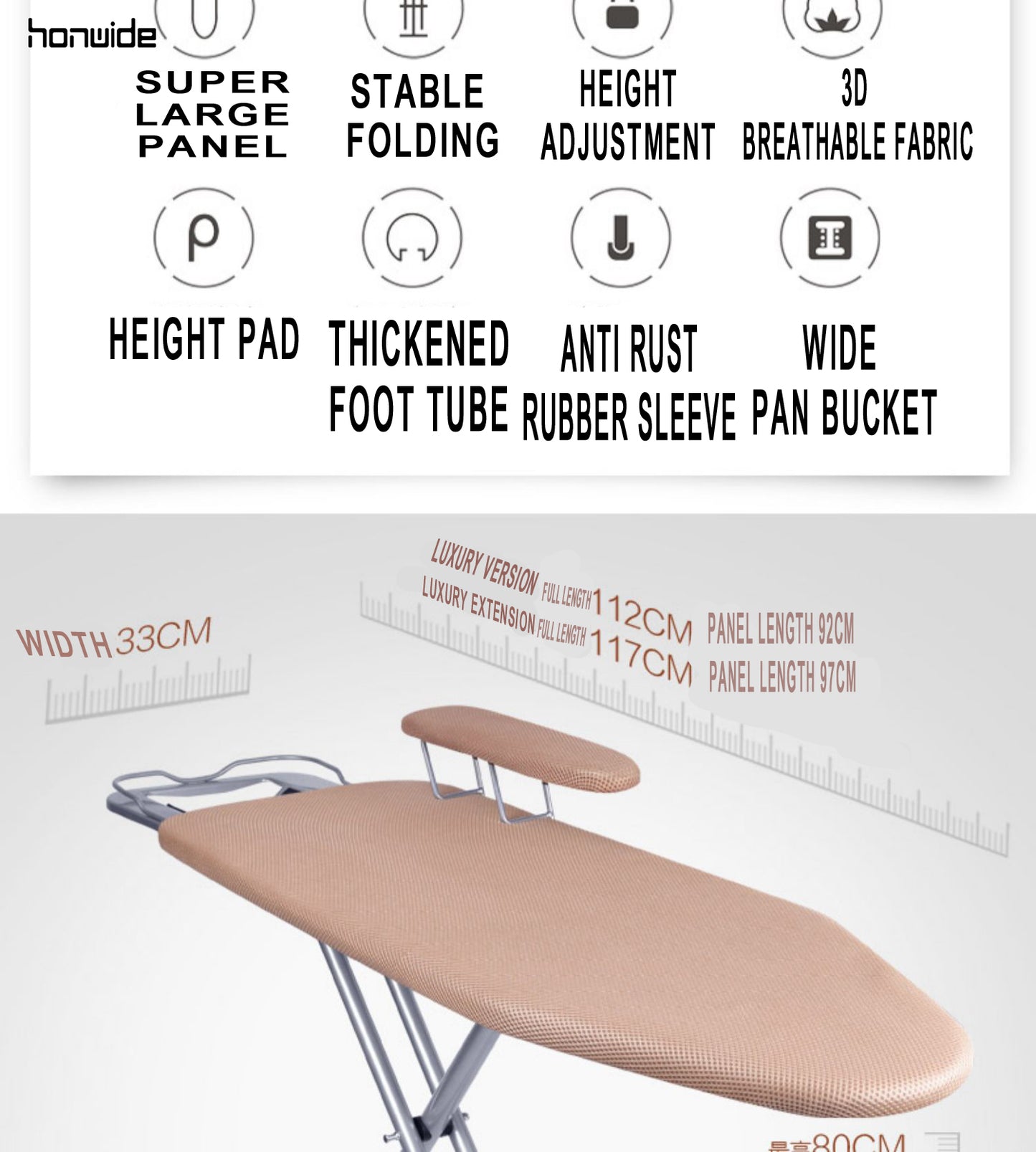 3D breathable household ironing board folding ironing table