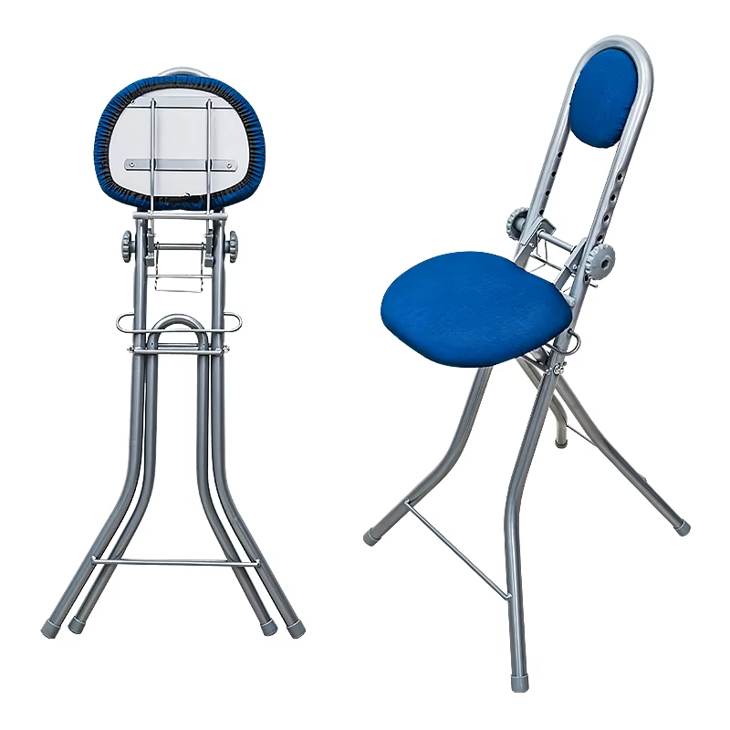 Standing Chair with Backrest for Ironing, Adjustable Stool, Standing Desk Stool, Foldable High Seat Office Chair