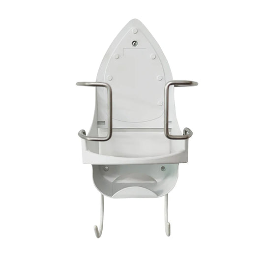 White & Black PBT Heat-Resistant Plastic Ironing Board Hanger Wall Mount Laundry Room Storage Organizer