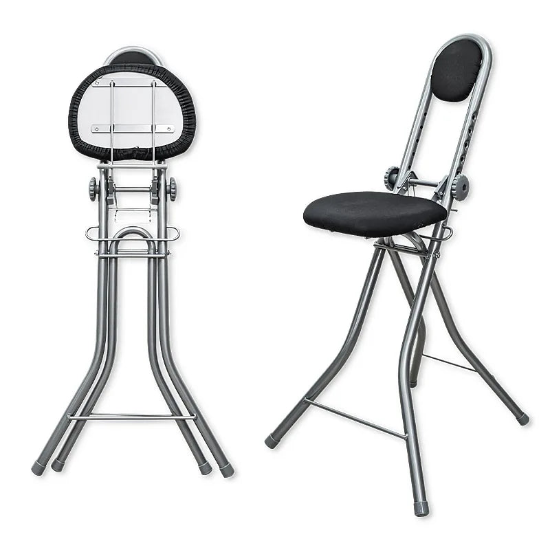 Standing Chair with Backrest for Ironing, Adjustable Stool, Standing Desk Stool, Foldable High Seat Office Chair