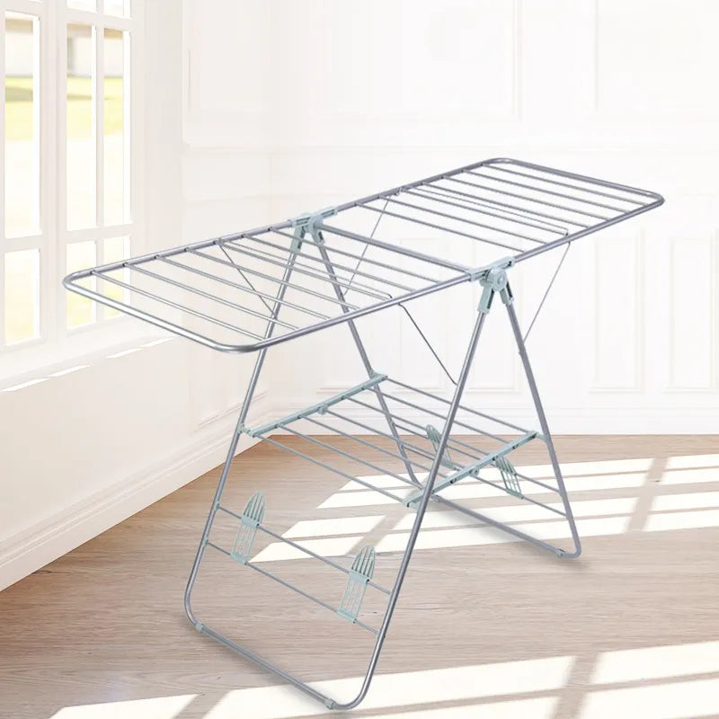 Modern Indoor Foldable Iron Organizer Custom Industrial Wing for Household Clothes Drying Rack for Bathroom Balcony Quilt