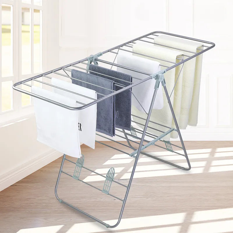 Modern Indoor Foldable Iron Organizer Custom Industrial Wing for Household Clothes Drying Rack for Bathroom Balcony Quilt