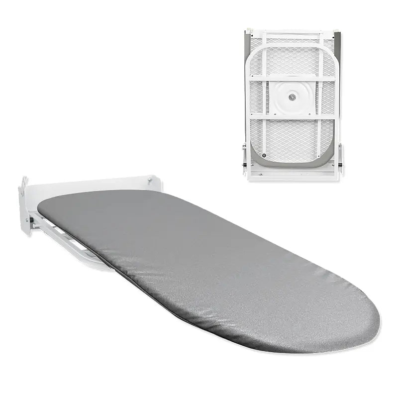 Wall Mounted 180° Swivel Ironing Board Space-Saving Fold Away Heat Resistant Cover Wood Steel Material for Wardrobe Home Use