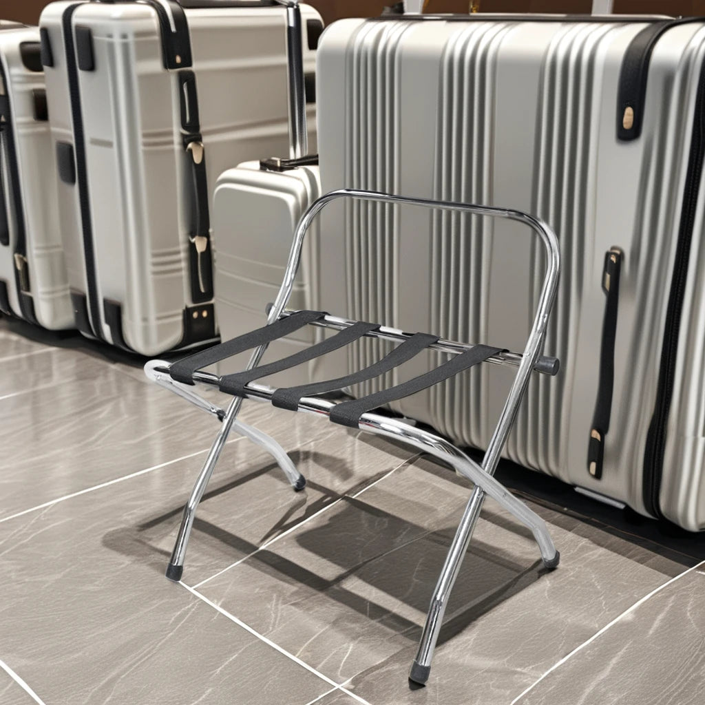 Household Sundries Foldable Metal Suitcase Stand Luggage Rack for Guest Room Use
