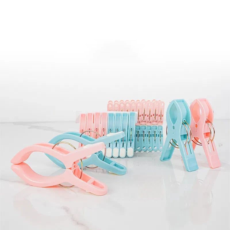 Flexible Windproof Metal Bag Clothes Clip Colorful Plastic Cloth Fastener for Kitchen Wardrobe Living Room Use Shoes Tools Iron