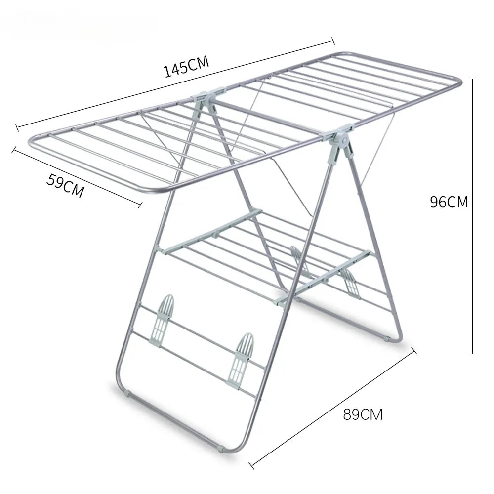 Modern Indoor Foldable Iron Organizer Custom Industrial Wing for Household Clothes Drying Rack for Bathroom Balcony Quilt