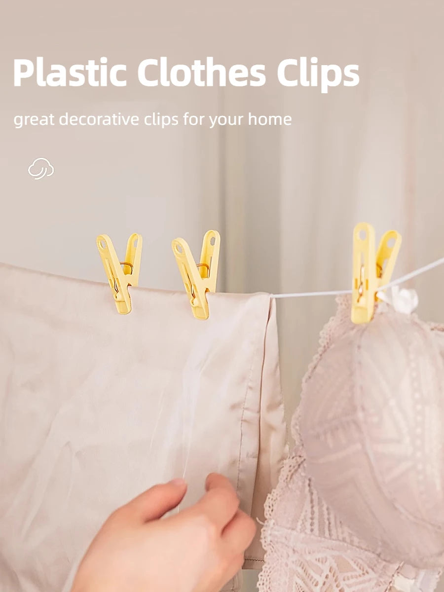 20 PSC & 40 PSC Flexible Plastic Clothing Clips Colorful Clothespins for Practical Use