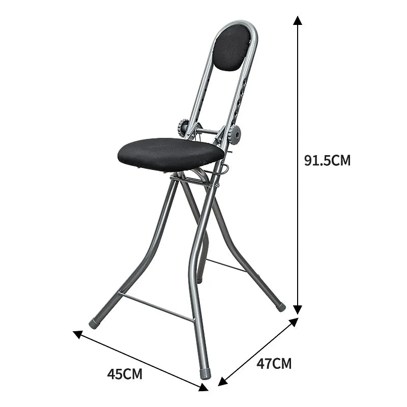 Standing Chair with Backrest for Ironing, Adjustable Stool, Standing Desk Stool, Foldable High Seat Office Chair