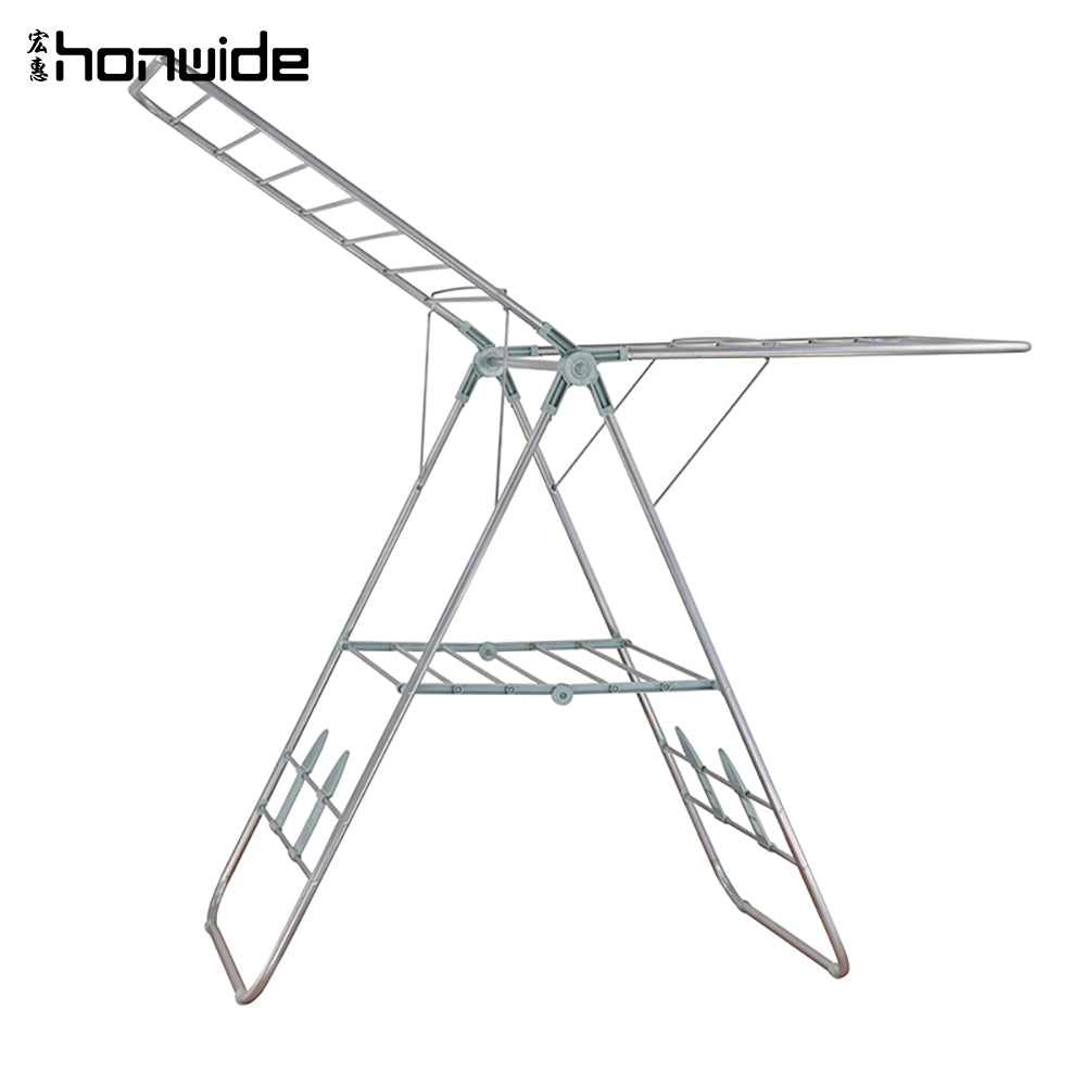 Foldable heavy duty winged clothes dry rack laundry drying rack